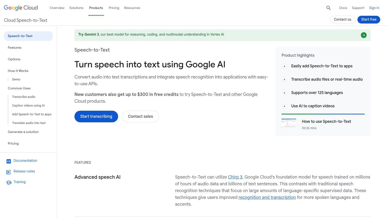 Google Cloud Speech-to-Text