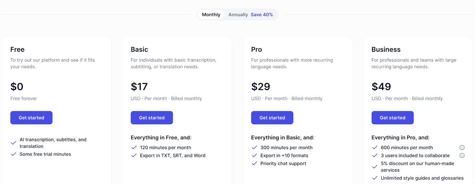 happyscribe-pricing