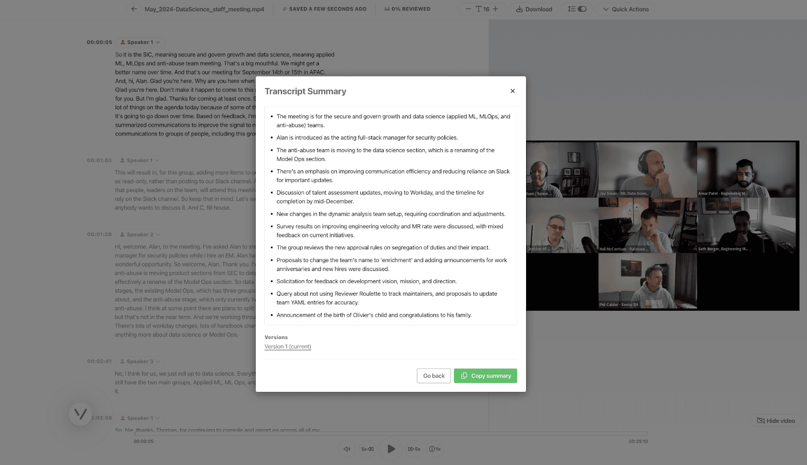 summarize your meeting