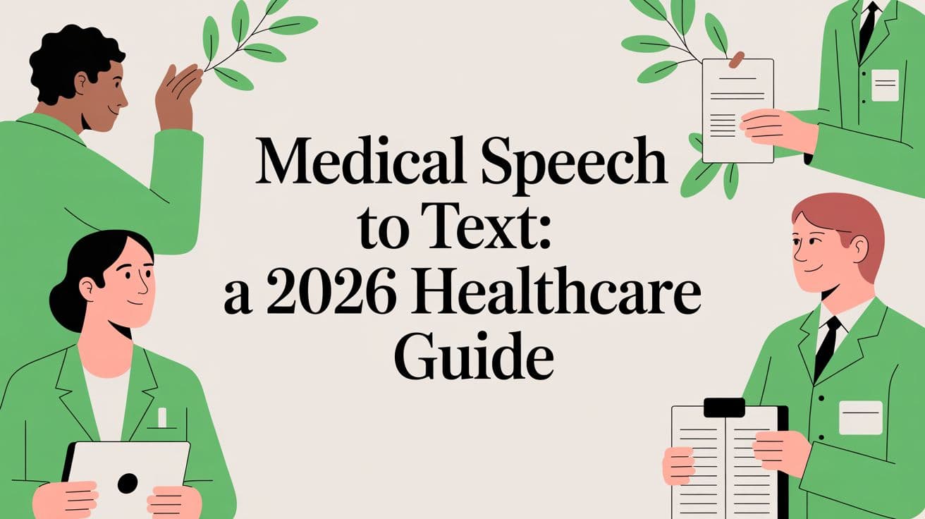 Illustration of clinicians in green coats holding charts and a tablet around the article title